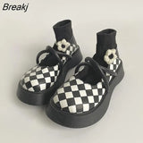 shoes female spring and summer new look simple JK single shoes students thick bottom trend retro