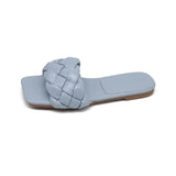 Women Slippers 2021 Hot Women Weave Slippers Flat Shoes Fashion Leisure Shoes Blue Beach Shoe Charm Office Women