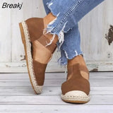Comfy Espadrilles Sandals 2021 New Closed Toe Hemp Ladies Casual Shoes Elastic Home Outdoor Beach Fisherman