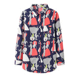 Fine Women's Print Chiffon Shirt 2021 Spring New Long Sleeve Blouses and Tops Lady Plus Size Casual Shirts Clothes