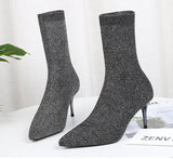 Sock Boots Knitting Stretch Boots High Heels for Women Fashion Shoes 2022 Spring Autumn Ankle Boots Female Size