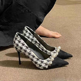 Breakj Fragrant High-Heeled Shoes 2025 New Autumn Tip French Single Shoes Thousand Bird Temperament Fine Heel Women's Shoes Large