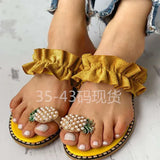 Breakj Large-Size Sandals Women 2023 Summer New Korean Version Of Fashion Wearing Flat-Bottomed Cold