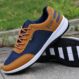 Sneakers Men Soft Sole Running Shoes Fashion Casual Leather Fabric Breathable Height Increased Flat Platform Board