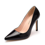 Breakj Cm Sexy Large-Size Pointed Single Shoes Red Leather Fine Heel Single Shoes Lady Tip Shoes Women's
