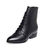 Martin Boots Women's Thick Heel British Wind Leather Boots 2023 Spring And Autumn New Short Boots Women's Fashion Women's