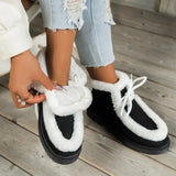 New Women With Thick Autumn And Winter Warm Cotton Shoes Large Size Wool Side Women's Cotton Shoes To Keep