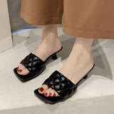 Slippers High Heels Wear-resistant Summer Open Toe Solid Color Sandals Stiletto White Black Heels Luxury Prom Woman