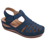 Breakj Ladies Sandals Large-Size Hollow Slopes Sandals Women Round Head Anti-Slip Women