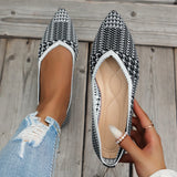 Elegant Knitted Ballet Flats Woman Point Toe Mesh Moccasins Ladies Big Size Leopard Loafers Soft Driving