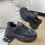 Breakj Summer New Thick Bottom Breathable Single Loose Cake Old Dad Shoes Sports And Kitten Leg White Shoes Women