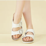 2023 New Summer Beach Cork Slippers Casual Double Buckle Non-slip Clogs Slides Women Slip on Flip Flop