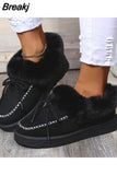 New Winter Ankle Boots Short Plush Snow Boots Plush Natural Fur Warm Slippers Ladies Shoes Flat Ladies Shoes Botas De