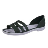 Sandals Women 2023 New Fashion Simple Round Head Solid Candy Color Open Toe Versatile Square Heel Women's
