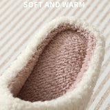 Pattern Fluffy Bedroom Slippers Women Comfort Soft Flat Heel Indoor House Shoes Woman Winter Warm Cotton Slippers for