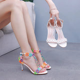 Breakj Cm Light Mouth With Sandals Fine Heel Sandals White Lace Wedding Shoes Famous Wind High Heel