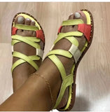 Outer Strap Wrapped Around Rivet Sandals Women Flat Beach Cool