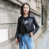 Pu Leather Jacket Women Fashion Bright Colors Black Motorcycle Coat Short Faux Leather Biker Jacket Soft Jacket