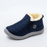 Boots Women Shoes 2020 Waterproof Warm Plush Fur Ankle Boots Winter Female Slip On Flat Casual Shoes Ultralight