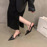 Breakj French Silver High-Heeled Shoes Bag Head Sandals Fairy Shoes 2025 New Spring And Summer Temperament Pointy Single