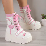 Breakj Thick Bottom Boots 2025 New Punk Locomotive Mid Boots Girl Cute Spice Girl