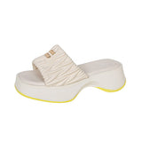 Shoe Female 2023 Summer New Small Fragrant Wind Fashion One-Word Drag Fold Recreational Platform