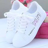 Breakj White Shoes Women 2023 Spring And Autumn Fashion Korean Version Of Female Shoes Street Pat Shoes Casual Flat Shoes New Single