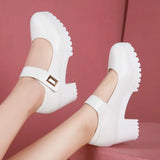 Model Training Special High-Heeled Women Large-Size Thick-Heeled High-Heel Velcro Cheongsam Catwalk Show Single-Shoe