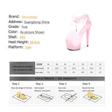 Waterproof Platform Sandals 2023 Summer New Women Shoes Fur Cross straps High Heels 16.5cm Stiletto Model Catwalk