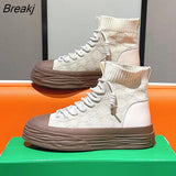 American New Women's Socks Shoes Summer Thin Section Breathable Knitted Elastic Socks Boots Casual High-top Shoes
