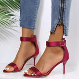 New Summer Women's Satin High Heels Silk Sandals Gladiator Summer Shoes Fashion Temperament Banquet All-match Thin