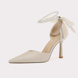 Breakj Jane High-Heeled Women Hollow Sharp Tip Sheel 2025 New Summer Strap Fashion High-End Nude