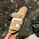 Breakj Summer New Thick-Bottomed Cool Slippers Large-Size Magic Sticker Wear Casual Women's