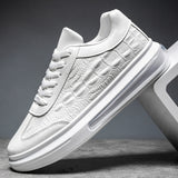 Shoes for Men Casual Korean Men's Fashion Flat Lace Up Alligator pattern Sneakers Male Comfortable Sport
