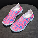 Women's Shoes Shallow Mouth Large Size Casual Single Shoes Women's 43 Round Head Flat-Soled Cartoon Women's Shoes