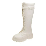 and Winter Knee-high Boots Fashion Chelsea Boots Women's PU Leather Boots Brand Design Women's Platform