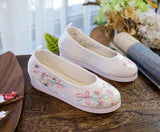 Breakj Shoes Round Head Spring And Autumn Ancient Style Students Embroidered Cloth Shoes Ancient Costume Stage Play Dance Shoes Women's Shoes Single