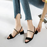 Korean Sandals Women's 2023 New Thick Heels Sandals And Slippers One Shoe And Two Open-Toed Women's