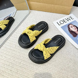 Breakj Bottom Cross-Wave Point Slippers Women 2026 Spring And Summer New Wearing Loose Cake Word Fashion Cold