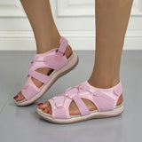 Summer New Beach Sandals Velcro Velcro Round Head Slope Heels Large Size