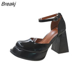 High Heels 2023 Latest Platform Shoes Women's Thick Heels Mary Jean Shoes Women's Square Head High Heels Women's