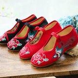 Breakj Embroidered Shoes Ethnic Wind Embroidered Women's Shoes Spring And Autumn Beef Tendon Bottom Women's Single
