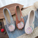 Breakj Shoes Oxford Sole Cloth Shoes Plain Tea Clothes Spring And Autumn Mother Shoes Women's Single Shoes Embroidered