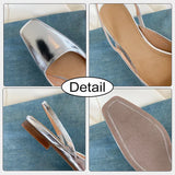 Size 33-40 Women Flats Sandals Real Leather Elegant Low Heels Summer Shoes For Women 2023 Fashion Silver