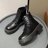Breakj And Winter Martin Boots 2025 New Women's Shoes Fashion Boots Black British Style Short Boots Thick Background With Thin Boots
