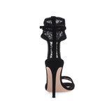 Black Gold Sexy Net Cloth Lace Super High Heels Sandals Large Size Fashion Women's