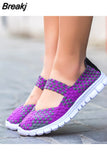 Shoes Plus Size Women 2023 Fashion Elastic Band Weave Shoes Women Comfort Flat Shoes Women Casual Loafers Zapatos De