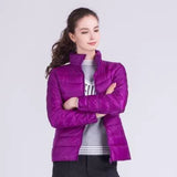 New Autumn Winter Women Ultra Light White Duck Down Jackets Candy Color Slim Short Design Warm Down