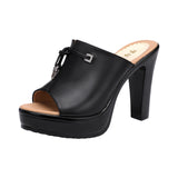Thick-Heeled, Fashionable Slippers For Women In 2023 Summer New Thick-Soled Waterproof Platform Large Size 4043 Fish Mouth