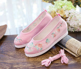 Breakj Shoes Round Head Spring And Autumn Ancient Style Students Embroidered Cloth Shoes Ancient Costume Stage Play Dance Shoes Women's Shoes Single